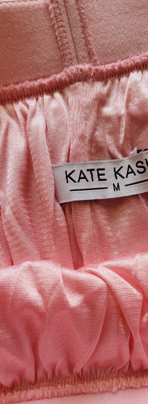Soft Pink Pleated Midi Skirt with Elastic Waistband - Picture 3 of 4